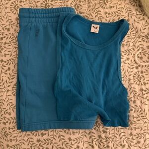 TNA Aritzia Set: Crop Top and Fleece Shorts